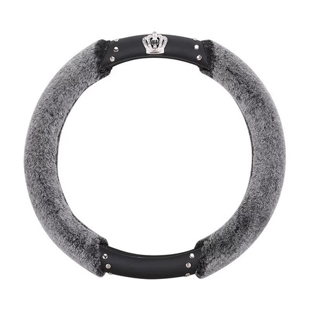 Direksiyon simidindeki örgü, kürklü eko-deri kombine