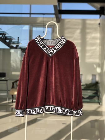 Кофта премиум-качества из корейского х/б велюра с резинкой fashion (oversized)