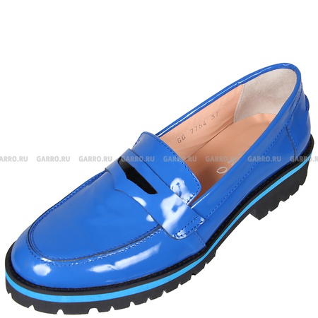 Düşük ayakkabı 7764 mavi, doğal vernik