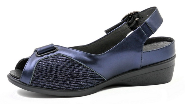 Синие Летние туфли из натуральной кожи Арт: 8313 синий