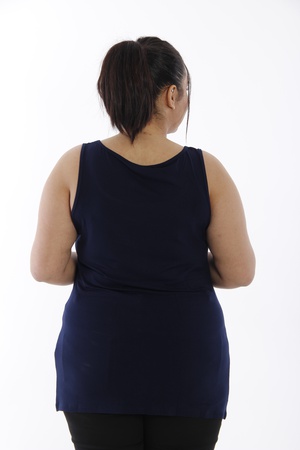 Майка большого размера с нулевым рукавом - Темно-синий (3)