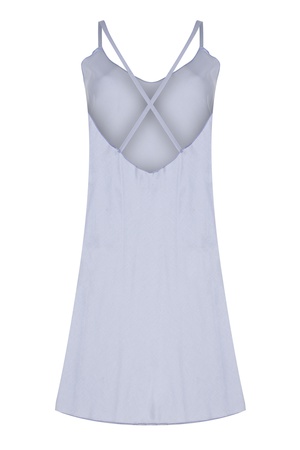 LİNEN - ASKILI BAYAN GECELİK -  AÇIK MAVİ