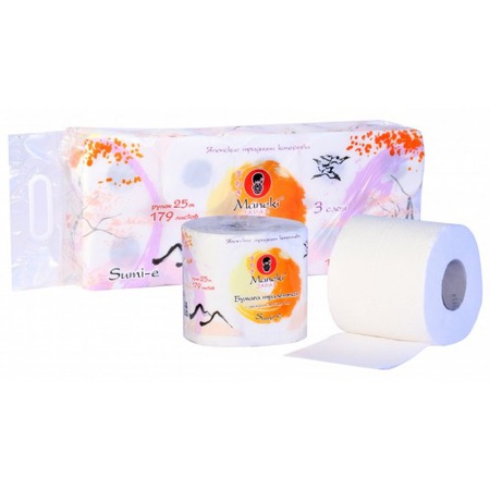 Бумага туалетная Maneki, с ароматом «Зеленый чай»