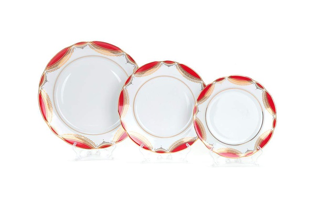 Набор тарелок 18 шт. КЛАССИКА (ВЫРЕЗНОЙ КРАЙ)