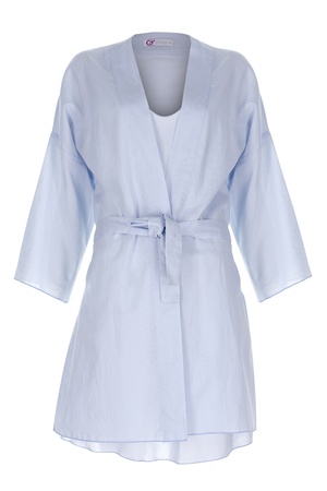 LİNEN - BAYAN KİMONO -AÇIK MAVİ