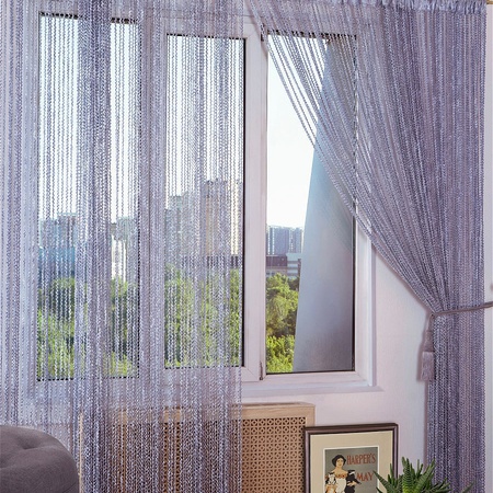 Готовые шторы из тюля вуаль и блэкаута