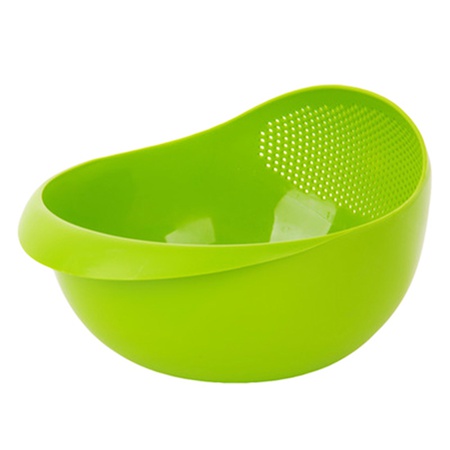 Suyu boşaltmak için delikli pirinç ve tahılları yıkamak için kase