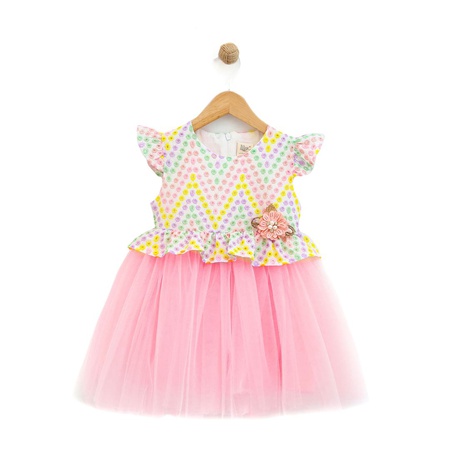 Toptan Kız Çocuk Tül Elbise 2-5 Yaş Lilax