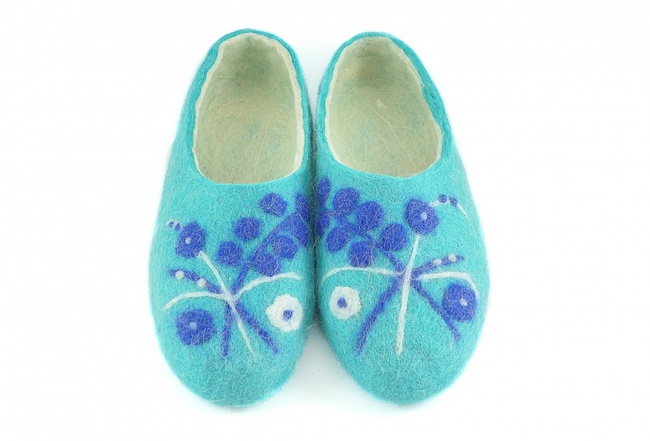 Войлочные тапочки «Гжель»