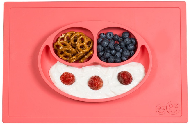 Силиконовая тарелка ezpz Happy Mat Coral