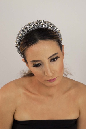 Плотная серебряная бархатная корона с кристаллами и бриллиантами ручной работы из бижутерии