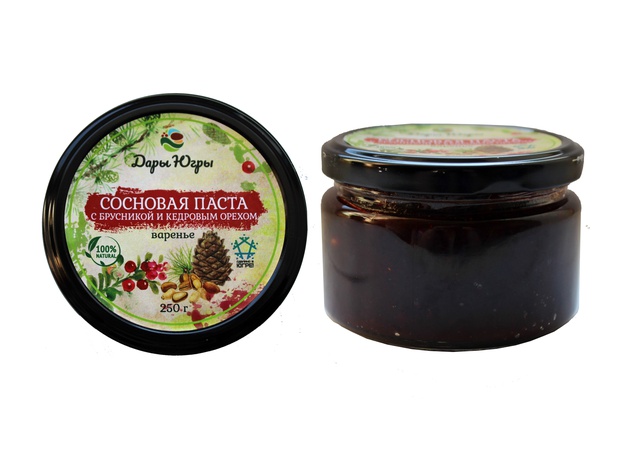 Сосновая паста с брусникой и кедровым орехом из Сибири (ХМАО-ЮГРА) 250 гр