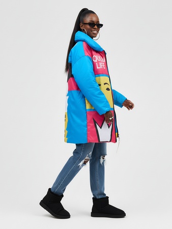 Пуховик женский оверсайз удлиненный