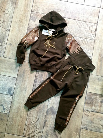 Shine pullu kapşonlu takım