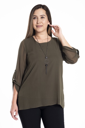 Блузка большого размера с подкладкой из шифона