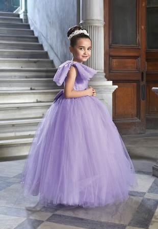 Нежное Пышное Длинное Платье с Жемчужным Аксессуаром для Волос Stok Kod: PXN 22019