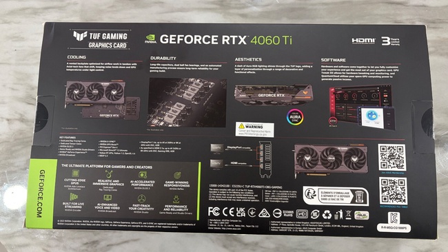 ASUS TUF Gaming GeForce RTX 4060 Ti OC 8GB GDDR6 Graphics Card