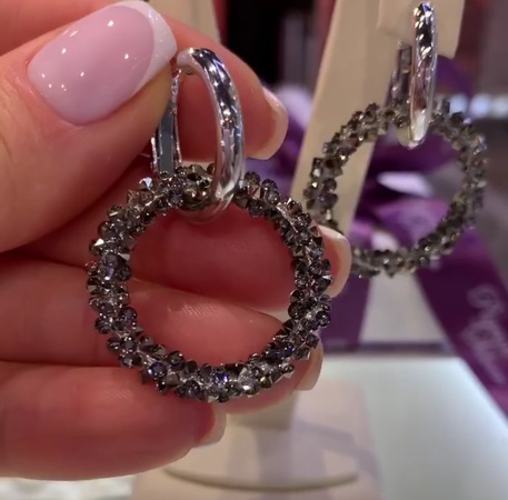 Серьги из натуральных кристаллов Swarovski