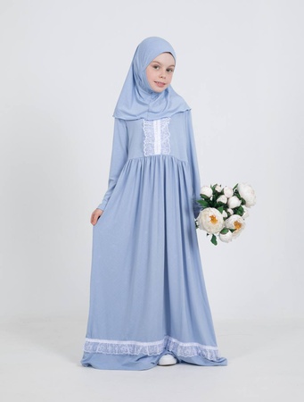 Платье длинное для девочек с платком