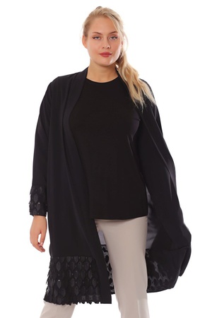 KOL UCU VE ETEK UCU DERİ PÜSKÜLLÜ HİRKA