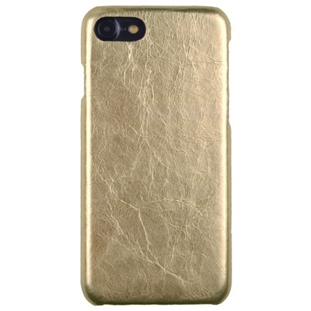 Кожаный чехол золотого цвета для iPhone.
