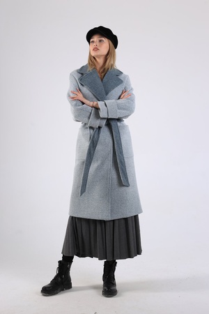 Women's coat of a loose cut, combined. # 48 combo
