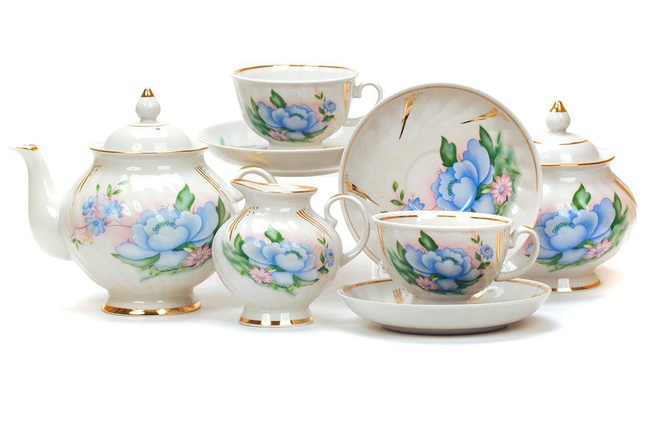 Сервиз чайный 15 предм. Голубая роза Сатсума