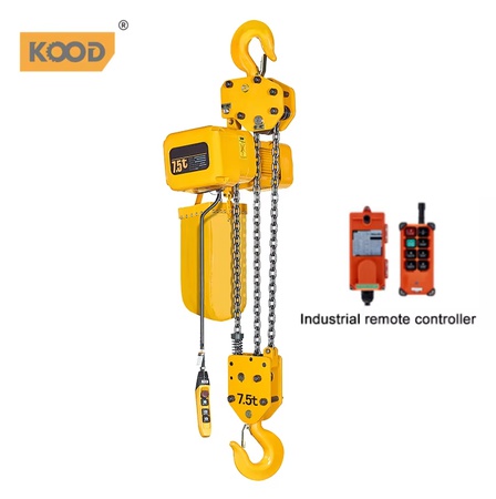 新型 7 吨 6 米建筑材料升降机 KOOD 电动链式葫芦，适用于酒店和零售业，带遥控功能