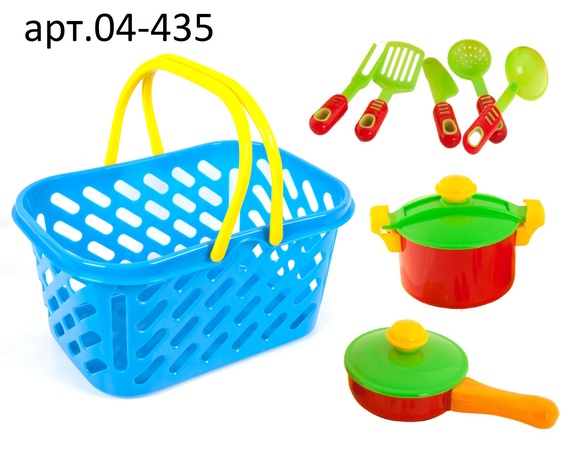 Кухня с корзиной кострюля, сковородка (12шт)