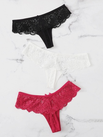 Кружевные Трусики Комплект С Веерообразной Отделкой