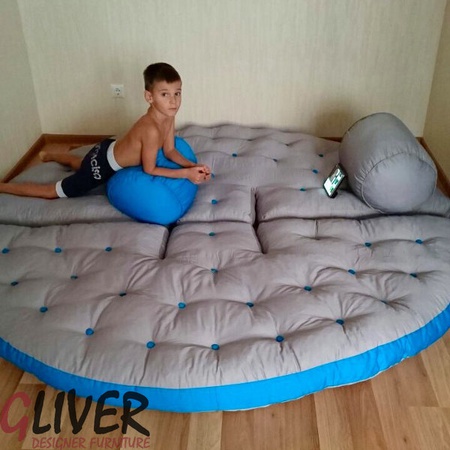 КРЕСЛО ОУСТЕР БОСТОН XL КОМБО СЕРО-ГОЛУБОЕ