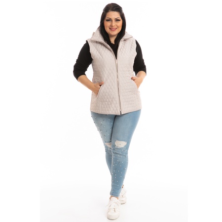 Büyük Beden Kapşonlu Kapitone Yelek