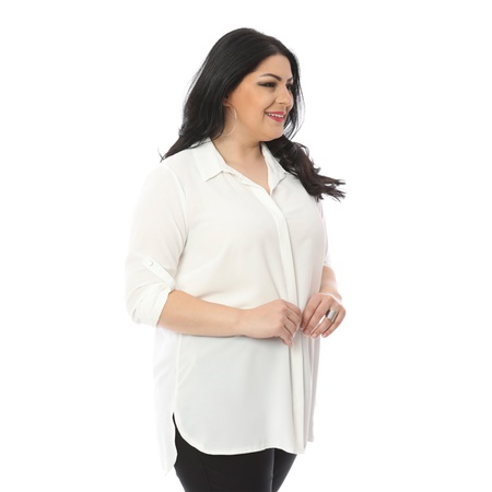 Шелковая креповая рубашка большого размера