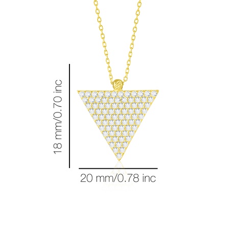Even & Pétra 14 Ayar Altın Taşlı Üçgen Kolye