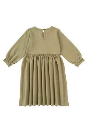 Bebek Lacivert Organik Pamuklu Fırfırlı Elbise