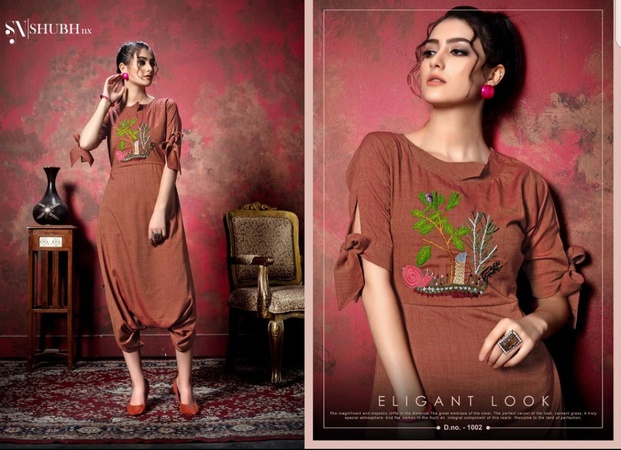 Ladies Kurtis - Cotton Silk with Machine Embroidery