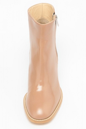 Beige Leder Stiefeletten bn013