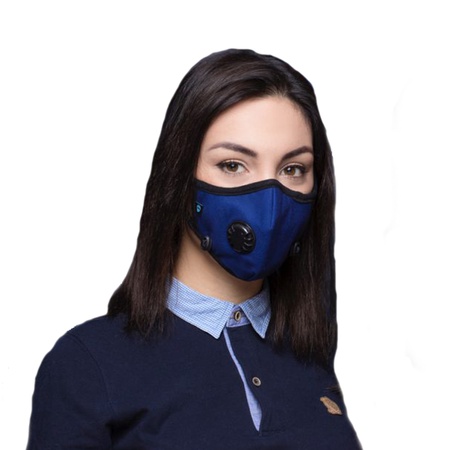 BASIC Navy, синяя маска, маска с угольным фильтром, 99% фильтрующих вирусов, сертифицированная маска FFP2, легкая маска премиум-класса, маска с клапан