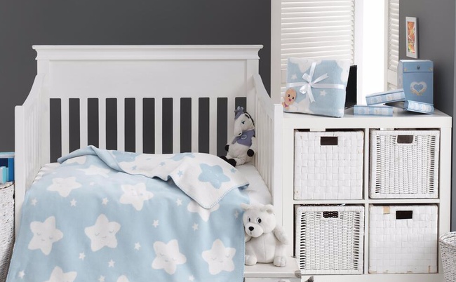 Pamuklu Bebek Battaniyesi Yıldız Mavi