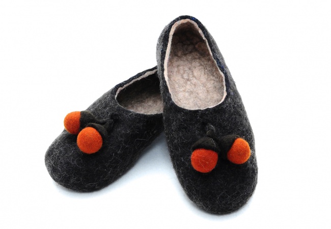 Filzpantoffeln "Eicheln"
