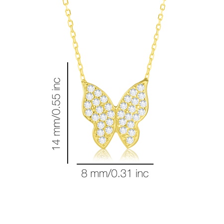 Even & Pétra 14 Ayar Altın Taşlı Kelebek Kolye