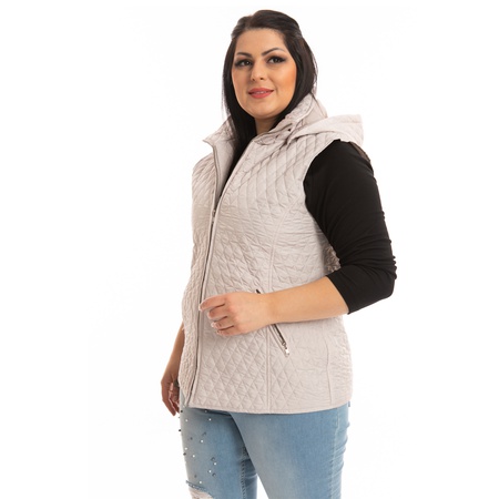 Büyük Beden Kapşonlu Kapitone Yelek