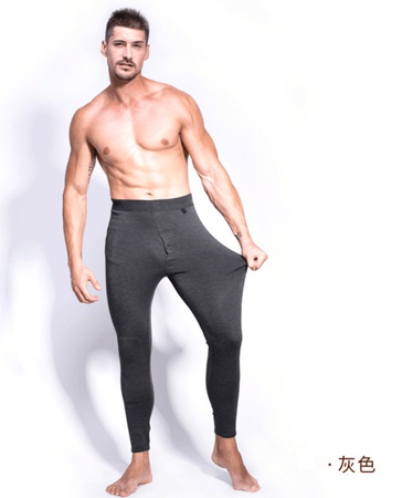 Sonbahar ve kış yeni erkek çift katmanlı ısıtmalı termal pantolon, polar ve kalınlaştırılmış bel desteği ve dizlik alt termal pantolon