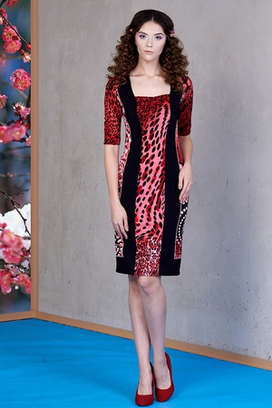 112-1721 Ateş leoparı elbise