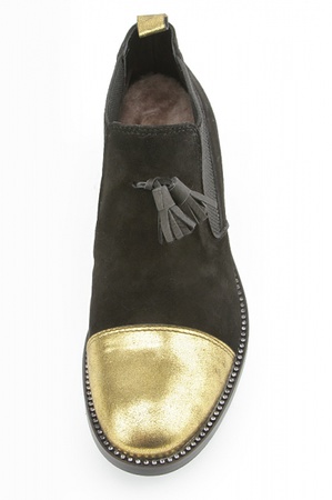 حذاء N118 من جلد الغزال باللون الأسود