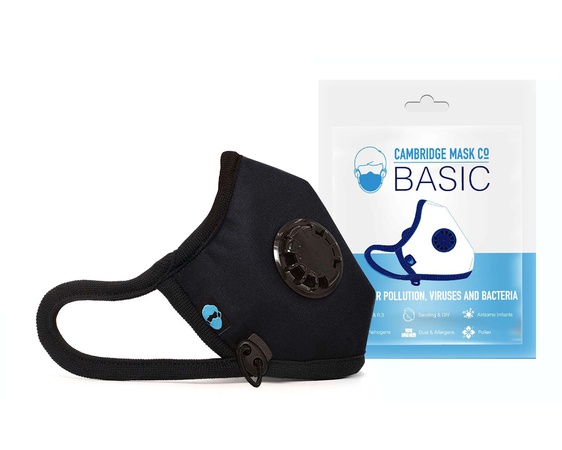 The BASIC Black, Equivalent to N95, Mask with Carbon Filter, 99% filter Viruses, FFP2 Certified Mask, Lighter Premium Mask, Mask with Valve