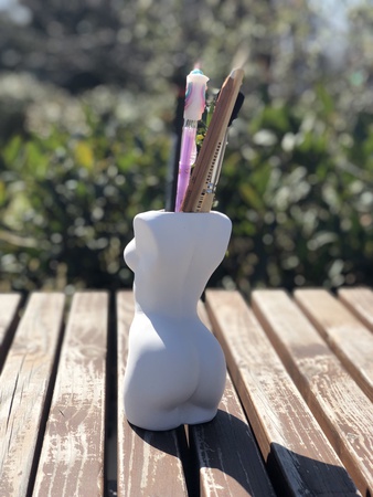 Кашпо декоративное / Органайзер / Подарок статуэтка для декора из гипса