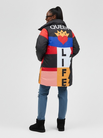 Пуховик женский оверсайз удлиненный