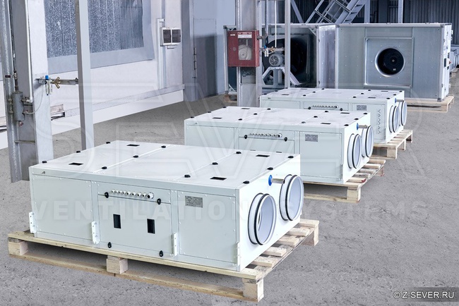 Genel havalandırma sistemleri için besleme ve egzoz kompakt asma tesisatlar