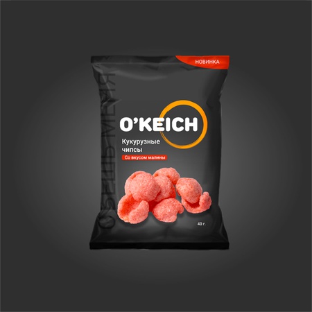 Кукурузные чипсы со вкусом малины 40 г.